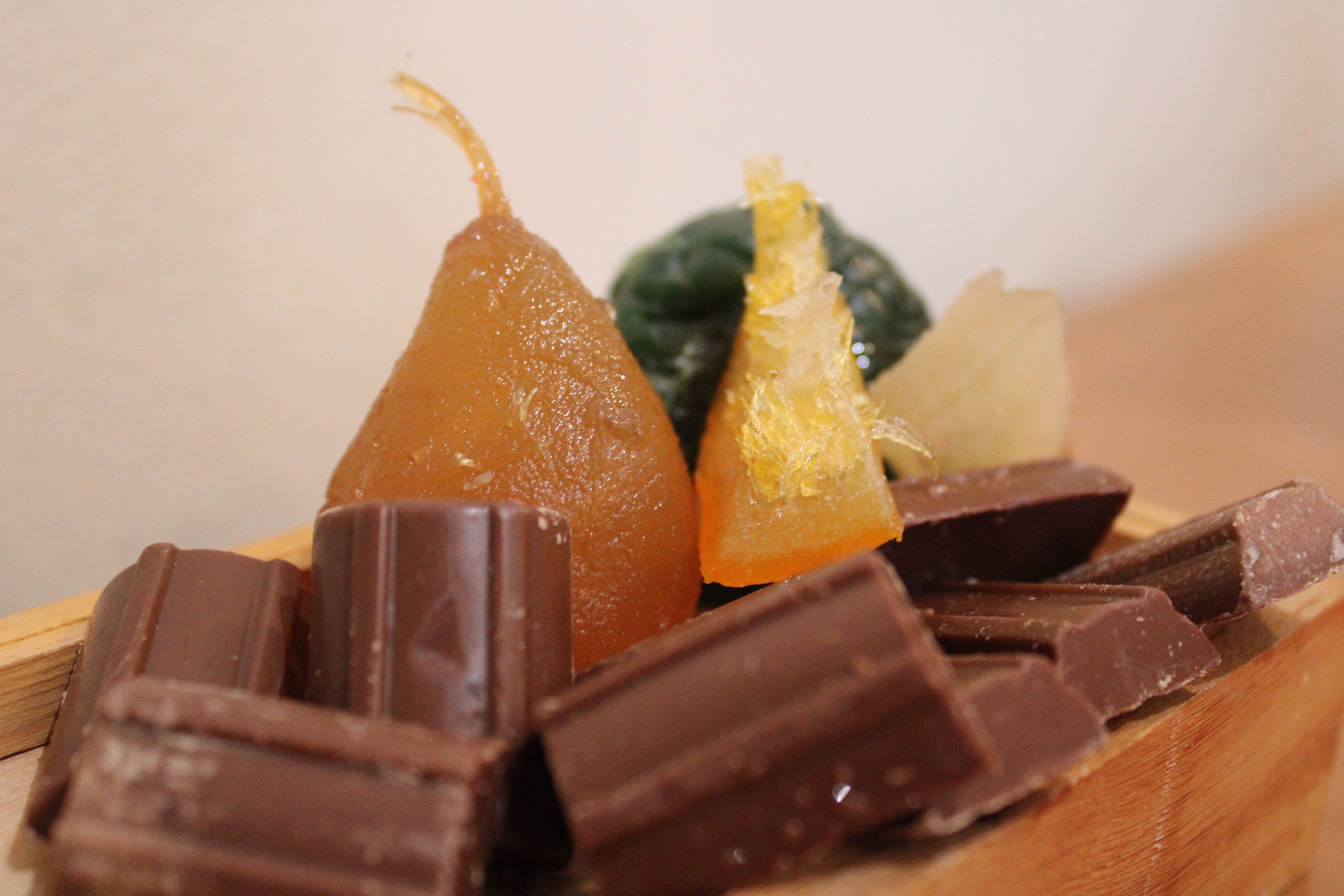Fruita amb xocolata